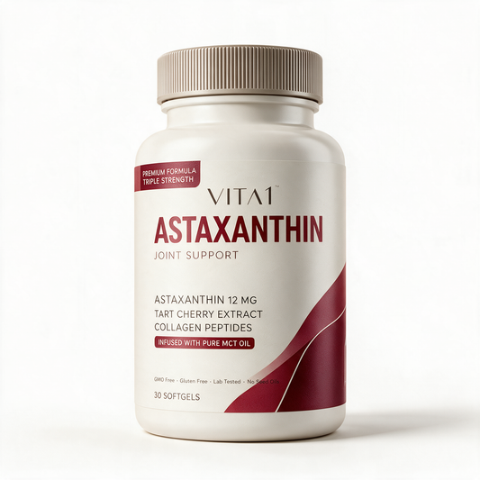 Original VITA1 Astaxanthin bottle retained for the collagen page draft