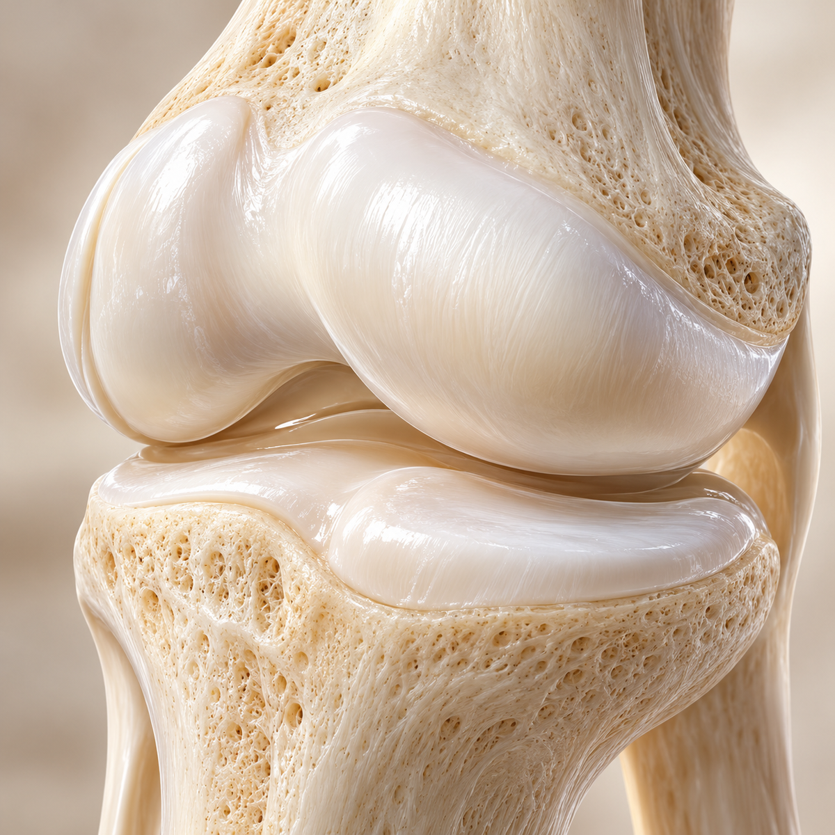 Illustrative close-up of the cartilage cushion